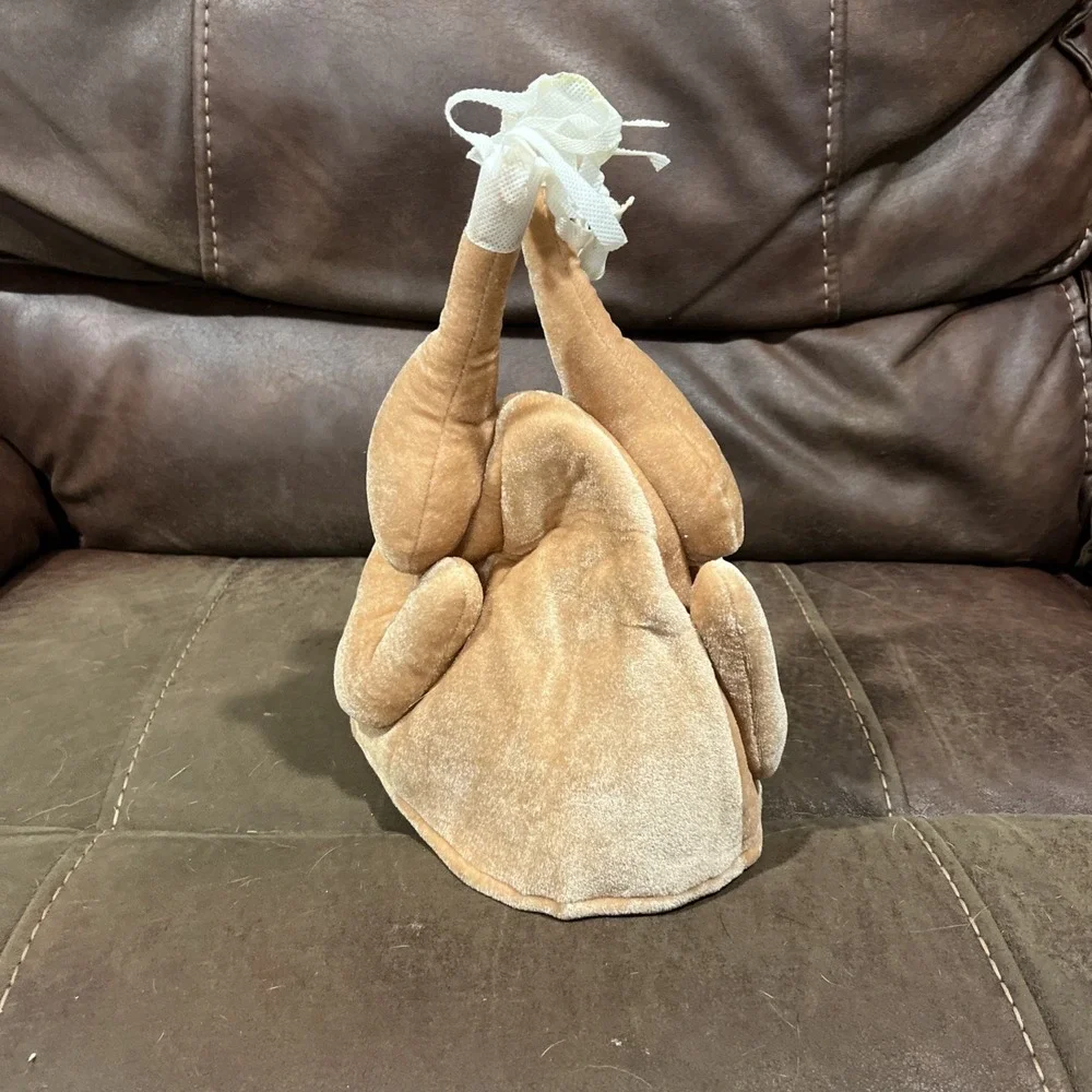 Thanksgiving Plush Roasted Turkey Hat for Adults - Turkey Head Costume Access...
